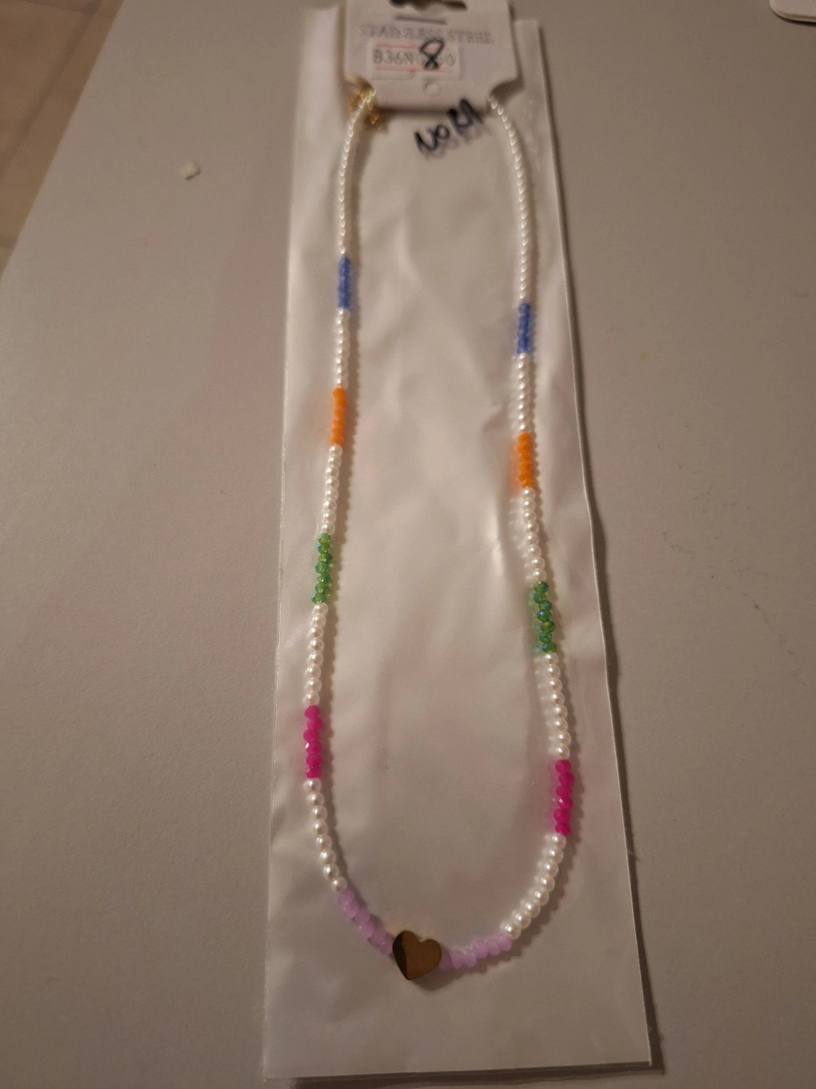 Joli collier acier acrylique stainless steel 
